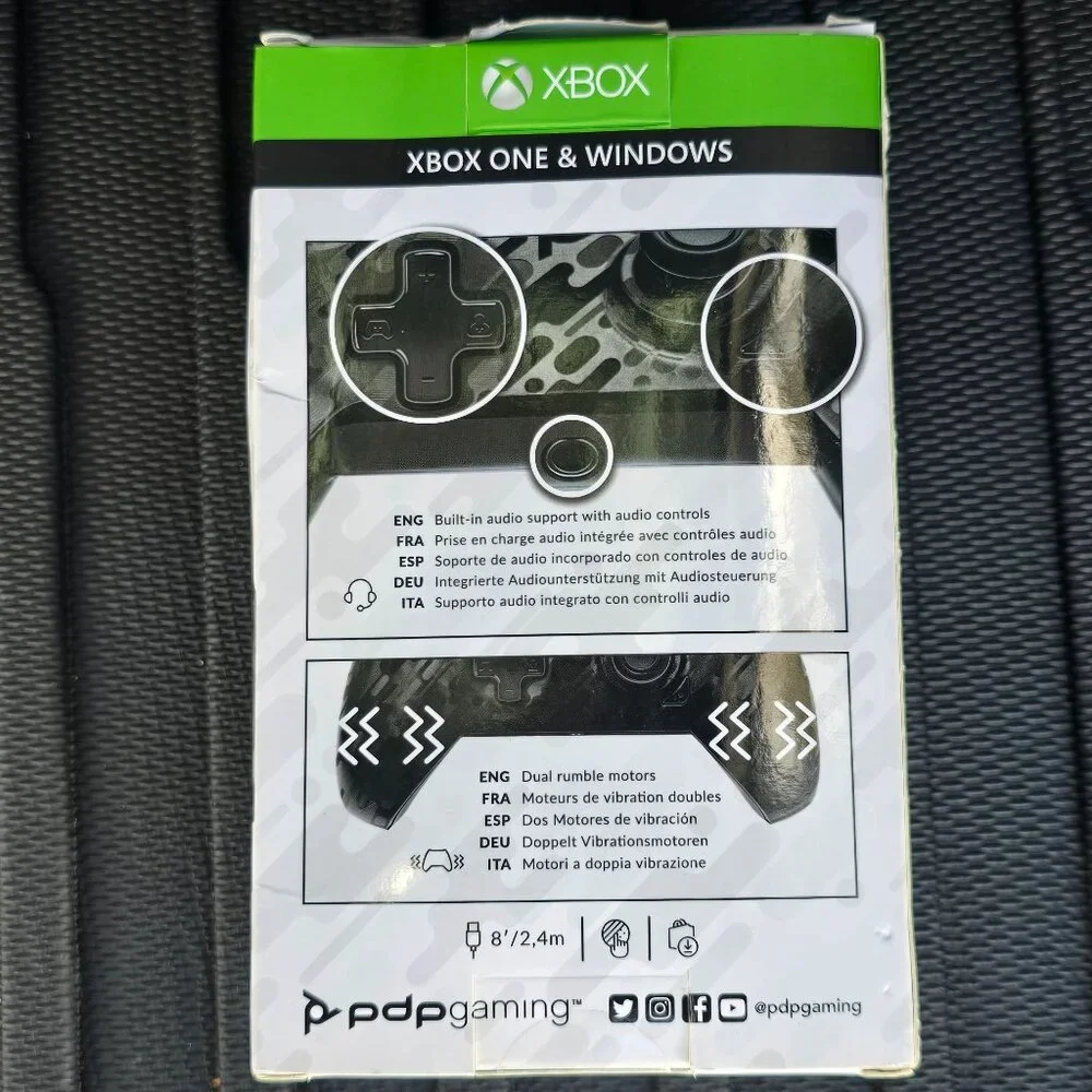 Xbox One & Windows PDP Gaming Wired Controller Stealth Series Phantom Black Dual